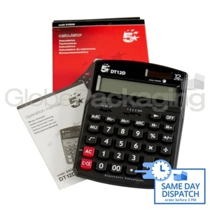 QUALITY DESKTOP OFFICE CALCULATOR 12 DIGIT DISPLAY - Picture 1 of 6