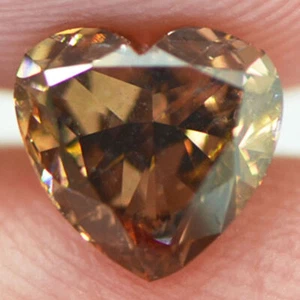 Heart Shape Diamond Natural Fancy Brown Loose SI1 Certified Enhanced 0.97 Carat - Picture 1 of 8