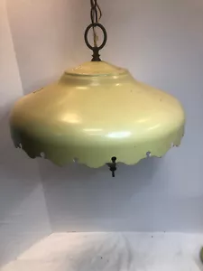 Vintage Metal Ceiling Light Lamp Fixture 14" Atomic Spaceship MCM - Picture 1 of 15