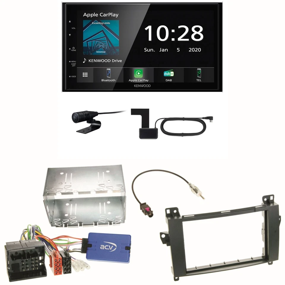 Kenwood DMX5020DABS Android Auto CarPlay Einbauset für Mercedes Viano Vito W639 - Bild 1 von 1