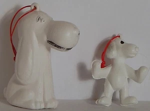 2 ADORNOS SNOOPY CACAHUETES PLÁSTICO BLANCO NAVIDAD - Imagen 1 de 4