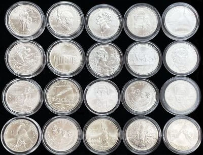 (20) SILVER DIFFERENT US MODERN $1 COMMEMORATIVE MINT STATE COIN LOT IN CAPSULES - Image 1 of 2