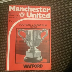 MANCHESTER UNITED v WATFORD LEAGUE CUP 4th October 1978 - Picture 1 of 3