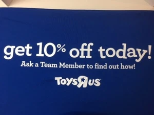 Toys R Us Table Cloth Credit Card Promo Save 10% 15%  Store Display Tablecloth  - Picture 1 of 4