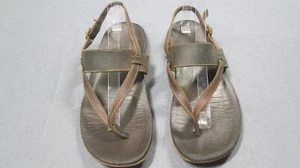 Chaco Sandals Womens 8 Maya li Brown Leather Slingback Thong Buckle Comfort Logo - Picture 1 of 15