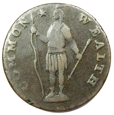 1788 Massachusetts Cent Colonial Copper Coin 1C - Rare Early Colonial Coin! - Image 1 of 2