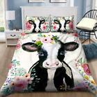 Love Beautiful Cow Quilt Duvet Cover Set Soft Bedding Bed Linen Children