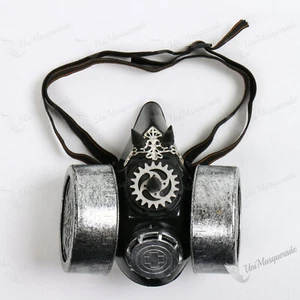 Silver Respirator Costume Steampunk Gas Mask Mouth Masquerade Halloween Cosplay - Picture 1 of 4