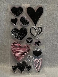 Assorted Heart Acrylic Cling Stamps for Scrapbooking Journaling & Crafts - Picture 1 of 3