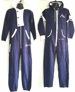 Traje de salto todo en uno con cremallera para hombre gris marino pequeño grande - Imagen 1 de 21