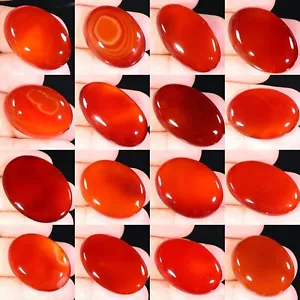 TOP NATURAL HESSONITE RED ONYX SULEMANI HAKIK AGATE OVAL CABOCHON GEMSTONE AH- - Picture 1 of 21