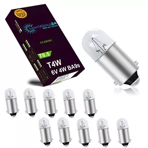 10x T4W BA9s Standlicht Lampe Autolampe 6V 4W Birnen Auto Innenraumbeleuchtung - Bild 1 von 6