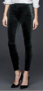 Neu mit Etikett Gap 1969 Damengröße 35R Stretch Samt seitlicher Reißverschluss Leggings Cambridge grün - Bild 1 von 6