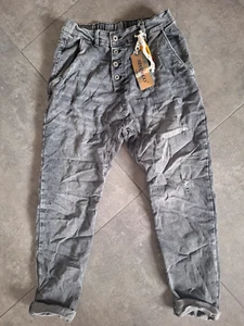 ITALY Melly&CO BOYFRIEND JEANS Baggy Gr.M MC-7250 grau Damen JEANS - Bild 1 von 6