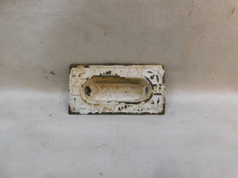 1800's Antique WINDOW Pull VICTORIAN Eastlake Style Black / Brass ORNATE Cover