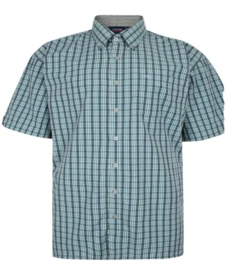Camicia Verde A Quadri A Maniche Corte 2XL 3XL 4XL 5XL 6XL 7XL 8XL - Immagine 1 di 2