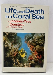 Life and Death in a Coral Sea 1971 Jacques-Yves Cousteau HC DJ 1st Edition DD - Picture 1 of 14