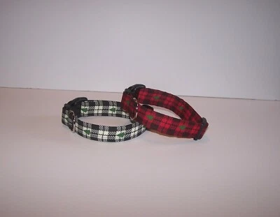 Wet Nose Designs Mad For Plaid 圣诞树格子狗项圈红色或黑色 — 第 1/4 张图片