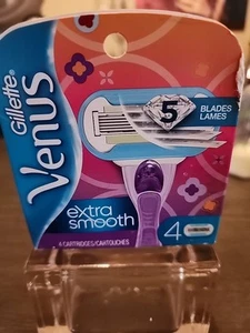 Gillette Venus Extra Smooth 4 Replacement Cartridges 5 Blades New Sealed - Picture 1 of 2