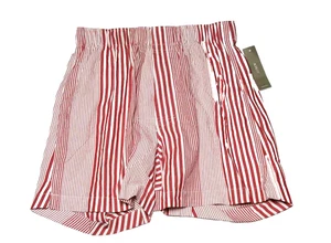 NWT J CREW Boxer Shorts Underwear Red White Striped Cotton Size XS - Picture 1 of 1