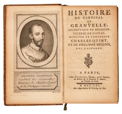 1761 Courchetet Histoire du Cardinal de Granvelle | 1st Ed | Brooker Copy | Calf - Image 1 of 4