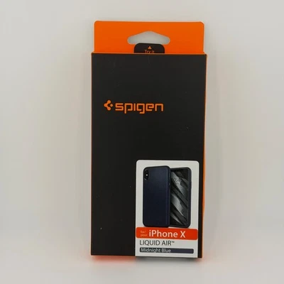 Spigen Liquid Air Case iPhone X Midnight Blue Slim - Image 1 of 4