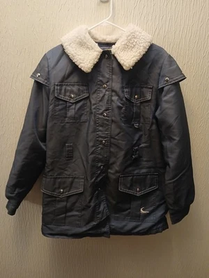 VTG Skidoo Snow Ski jacket 70s hidden hood sz M L Snowmobile coat - Image 1 of 4