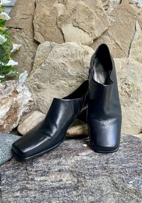 Vestido Andrew Geller Magic de tacón alto para mujer talla 8M negro sin cordones punta cuadrada Foto 1 de 4