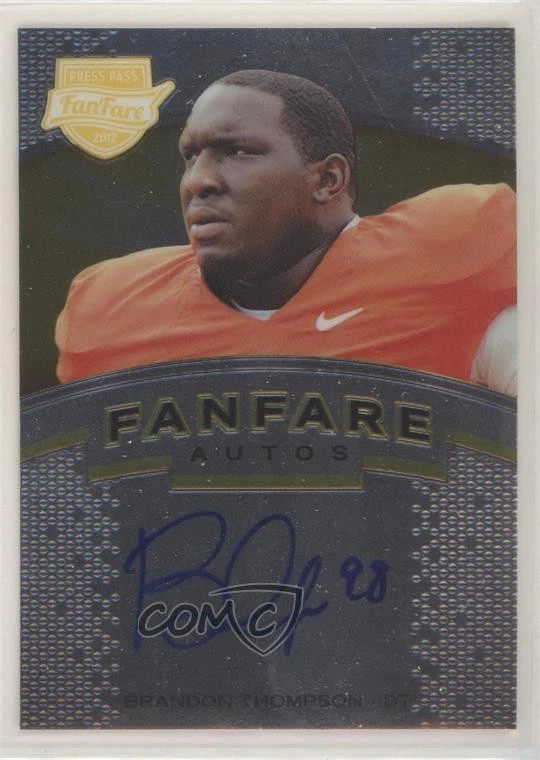 2012 Press Pass Fanfare Gold Brandon Thompson #BT Rookie Auto RC - Image 1 of 2
