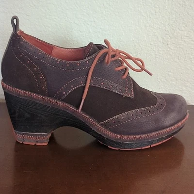 Jambu Seattle Sport Wedge Design Leather Oxford Shoes Brown Coral Womens Size 7M - Image 1 of 4