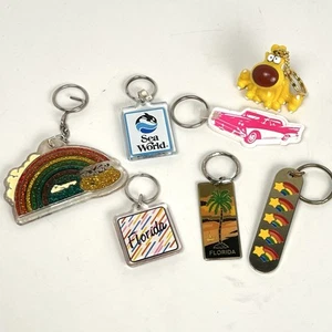 Lot Of 7 Vintage 80s Keychains - Picture 1 of 9