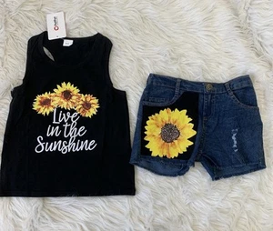sunflower tank top jean shorts set XS - Picture 1 of 3
