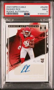 2023 Panini Impeccable - Rashee Rice Rookie Auto /49 PSA 9 Chiefs RC - Picture 1 of 4