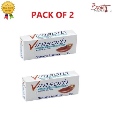 ZOVIRAX Virasorb Cold Sore Cream 2g 5% – Lip Virus Treatment & Relief – Pack of 2