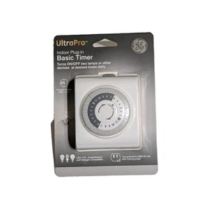 GE UltraPro Indoor Mechanische Zeitschaltuhr - 24 Stunden - 2 polarisierte Steckdosen - Weiß - NEU! - Bild 1 von 5