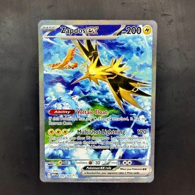 Zapdos ex 202/165 Scarlet And Violet 151 Special Illustration Rare NM Pack Fresh - Image 1 of 4