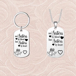 2 Pcs Schwestern Halskette Schlüsselbund Mutter Schmuck Geschenk - Picture 1 of 12