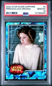 PRINCESS LEIA ORGANA 2022 Topps Chrome Star Wars Sapphire #5 PSA 10 GEM *sd - Picture 1 of 2