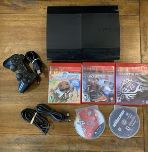 Sony PS3 Super Slim CECH-4301C Konsole Power mit Controller & 5 Spielen 500GB - Bild 1 von 19