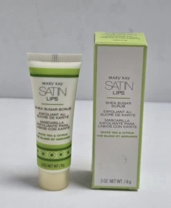 Mary Kay Satin Lips SHEA SUGAR SCRUB .3 OZ NIB White Tea and Citrus *READ* - Picture 1 of 5