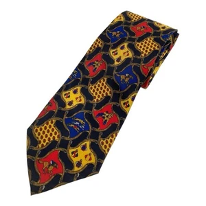 Vtg Mike Treloar Neck Tie Horse Racing Harness Greyhounds Jockey Silks 9cm Wide - Bild 1 von 10