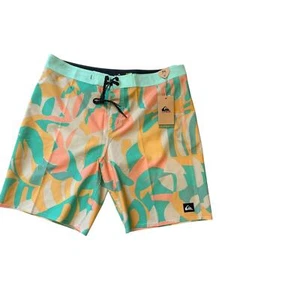 Quiksilver Men Highline Straight Leg 19" Boardshorts Beveled Glass Size 34 - Picture 1 of 3