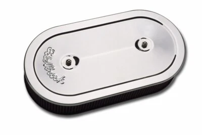 Limpiador de aire ovalado Edelbrock Pro-Flo 13,5 pulgadas x 7 pulgadas doble carburador cromado Foto 1 de 4