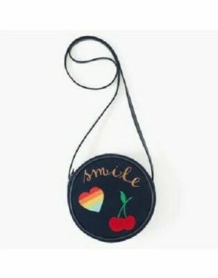 Gymboree Girl's Smile Purse Shoulder Bag NEW Navy Blue Heart and Cherry  - Image 1 of 3