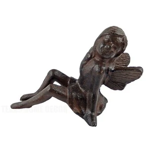 Fairy Figurine Shelf Sitter Garden Rustic Cast Iron - Picture 1 of 5