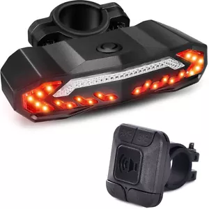 Smart Bike Tail Light Turn Signals Brake Light 110dB Anti-Theft Vibration Alarm - Picture 1 of 12