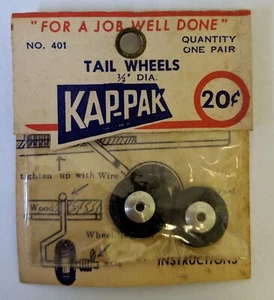 Par de ruedas traseras vintage KAP-PAK #401" de diámetro para aviones de gasolina - Imagen 1 de 1