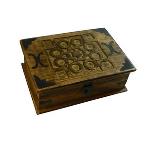 Cofre joyero aspecto antiguo madera maciza - Imagen 1 de 2