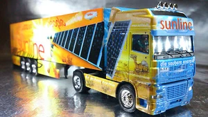 * Herpa 120975 DAF XF SSC Box Semitrailer Sunline PC 1:87 Scale HO - Picture 1 of 2