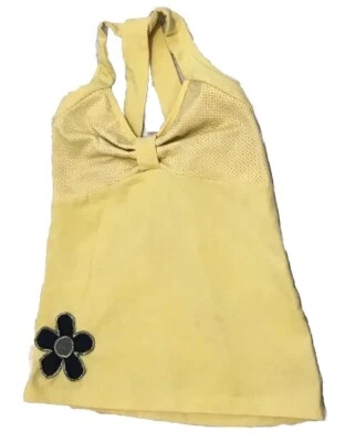 Unbranded Womens Athletic Halter Tank Top Size S Yellow Crisscross  Workout gym - Image 1 of 3